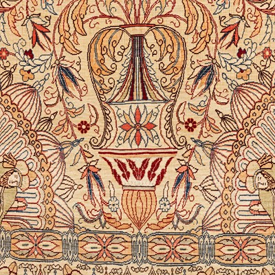 Lot 53 - An extremely fine silk Hereke rug, Turkey