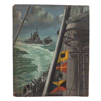 Lot 117 - A naval battle scene