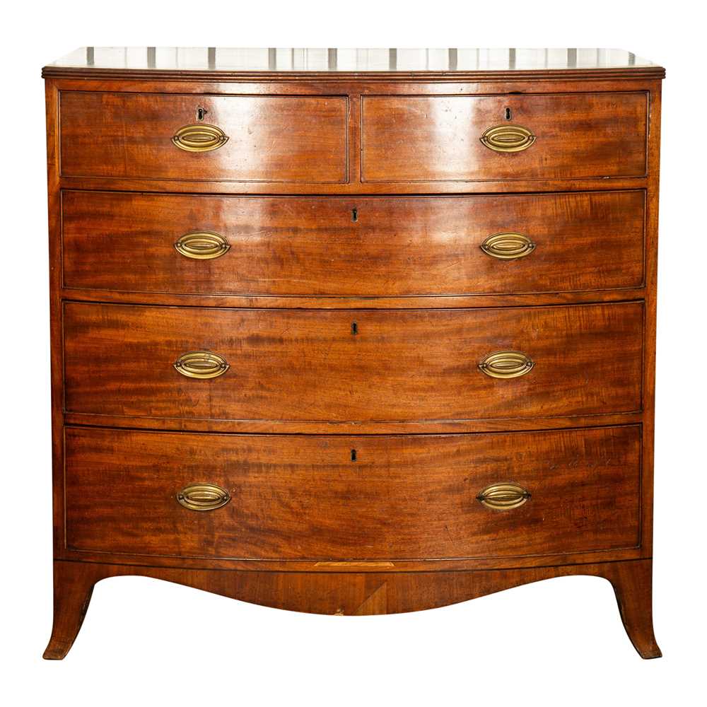 Lot 70 - A mahogany bow-fronted chest of drawers