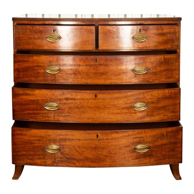 Lot 70 - A mahogany bow-fronted chest of drawers