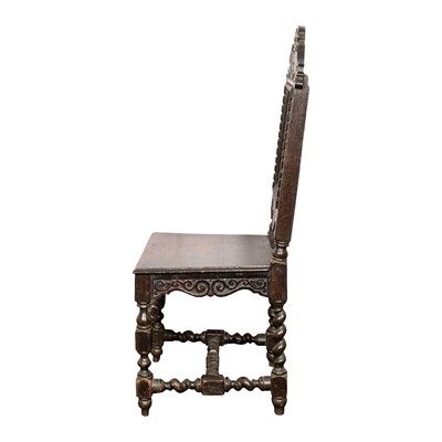 Lot 29 - A Victorian Jacobean revival oak hall chair