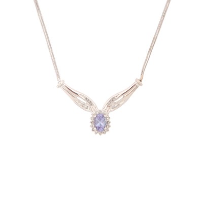 Lot 305 - Atanzanite and diamond necklace
