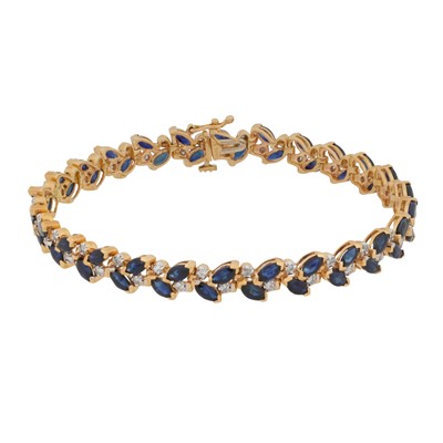 Lot 23 - A sapphire and diamond bracelet