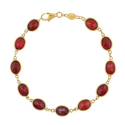 Lot 104 - A gold and garnet bracelet, circa 1992