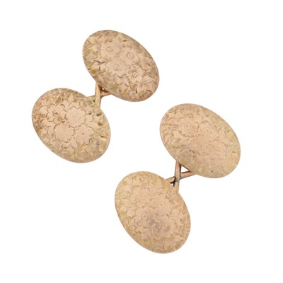 Lot 416 - A pair of 9 carat gold cufflinks