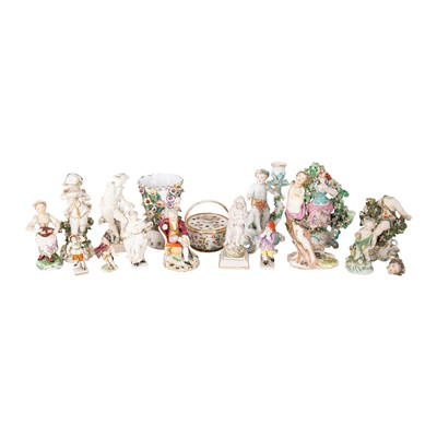 Lot 392 - A collection of ceramics to include Derby and continental porcelain figures