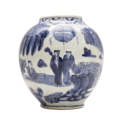 Lot 84 - A Japanese Arita blue and white vase, Edo period, 17th century
