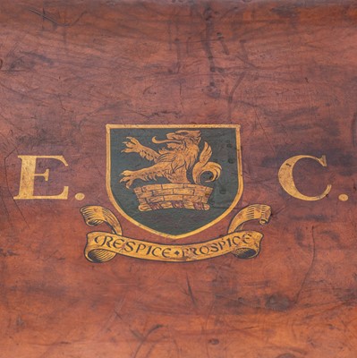 Lot 94 - A Finnigans of 18 New Bond Street brown leather travel trunk