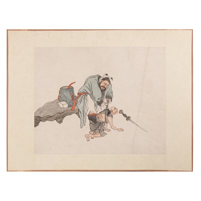 Lot 224 - A small Chinese painting of Zhong Kui, Chinese School, 19th Century