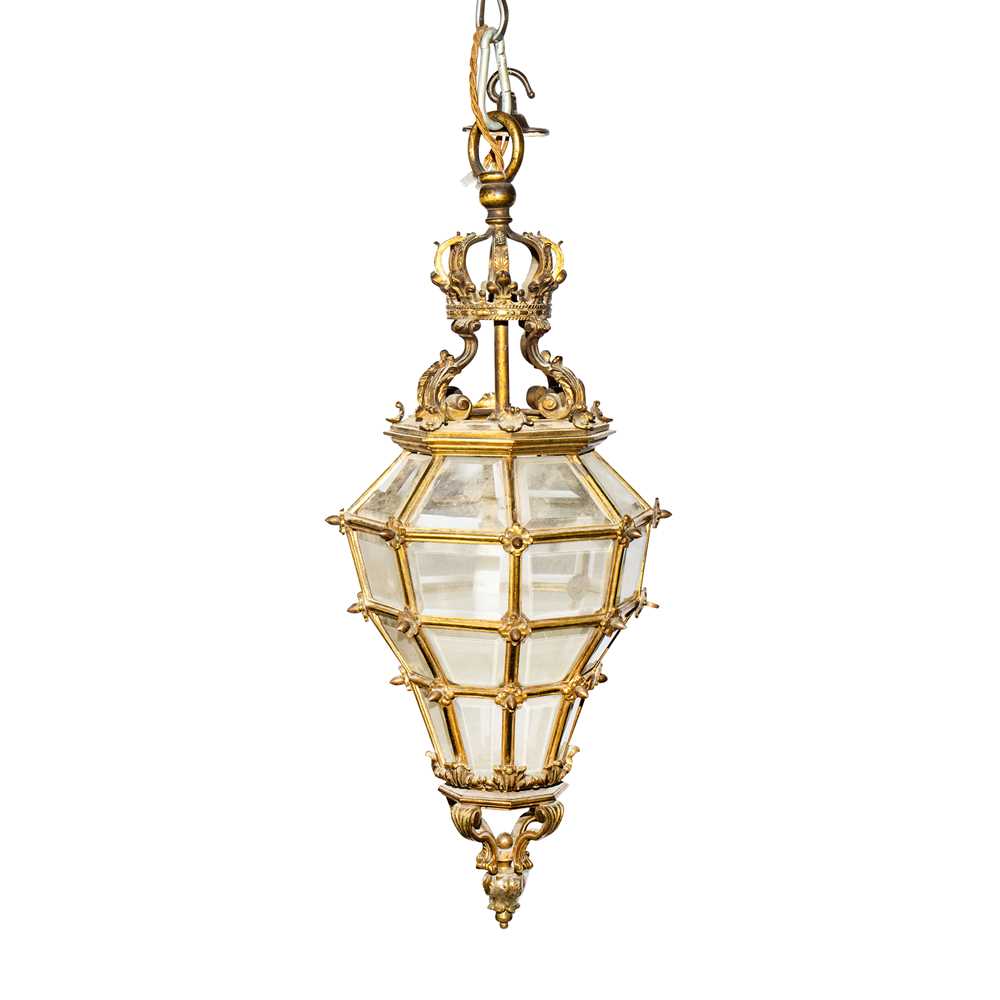 Lot 91 - A French Louis XIV style ormolu 'Versailles' hall lantern, second half of 19th century