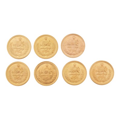 Lot 595 - Seven Iranian Gold Coins