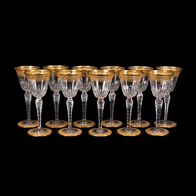 Lot 165 - A set of eleven St. Louis cristal 'Callot' pattern port glasses