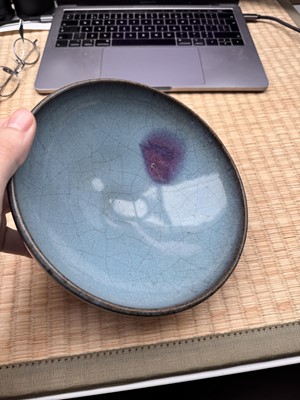 Lot 472 - A fine and large Chinese Jun purple-splashed bowl, Jin - Yuan dynasty