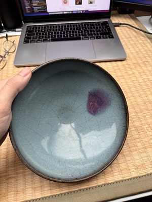 Lot 472 - A fine and large Chinese Jun purple-splashed bowl, Jin - Yuan dynasty