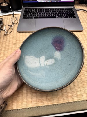 Lot 472 - A fine and large Chinese Jun purple-splashed bowl, Jin - Yuan dynasty