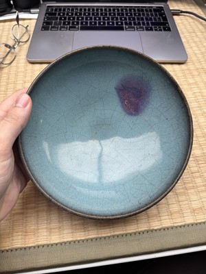 Lot 472 - A fine and large Chinese Jun purple-splashed bowl, Jin - Yuan dynasty