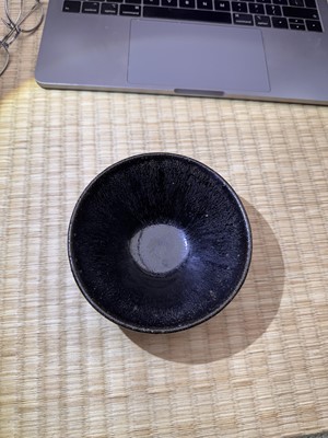 Lot 29 - A Chinese Jian black-glazed 'hare's fur' conical bowl, Song dynasty
