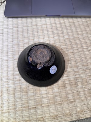 Lot 29 - A Chinese Jian black-glazed 'hare's fur' conical bowl, Song dynasty