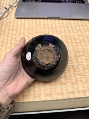 Lot 29 - A Chinese Jian black-glazed 'hare's fur' conical bowl, Song dynasty