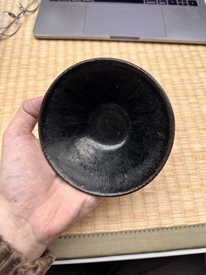 Lot 29 - A Chinese Jian black-glazed 'hare's fur' conical bowl, Song dynasty