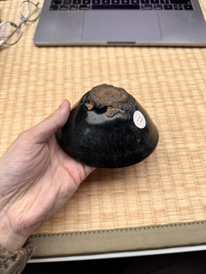 Lot 29 - A Chinese Jian black-glazed 'hare's fur' conical bowl, Song dynasty