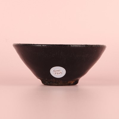 Lot 29 - A Chinese Jian black-glazed 'hare's fur' conical bowl, Song dynasty