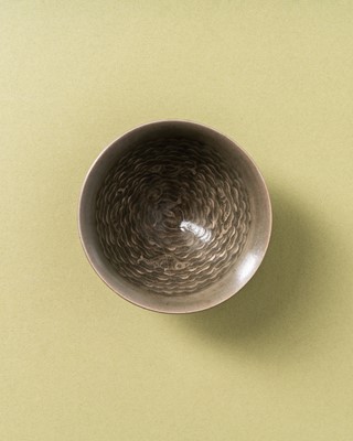 Lot 40 - A small Chinese Yaozhou celadon 'fish' moulded bowl, Northern Song dynasty