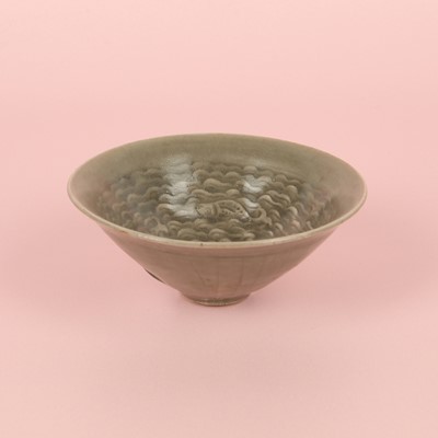 Lot 40 - A small Chinese Yaozhou celadon 'fish' moulded bowl, Northern Song dynasty
