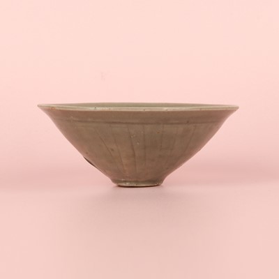 Lot 40 - A small Chinese Yaozhou celadon 'fish' moulded bowl, Northern Song dynasty