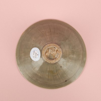 Lot 40 - A small Chinese Yaozhou celadon 'fish' moulded bowl, Northern Song dynasty