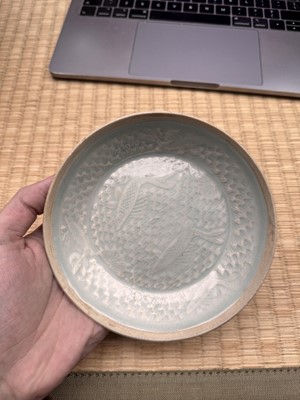 Lot 467 - A small Chinese Qingbai 'lotus' carved dish, Southern Song dynasty