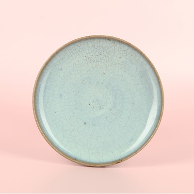 Lot 33 - A fine Chinese Jun blue-glazed dish, Northern Song - Jin dynasty