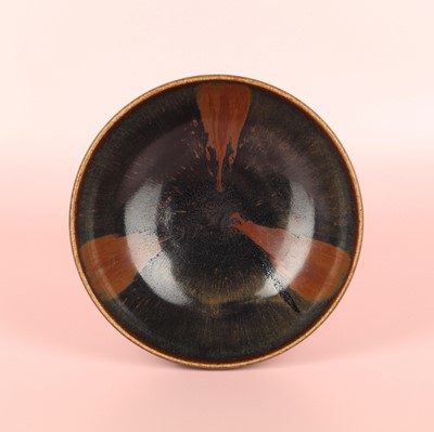 Lot 34 - A fine Chinese Henan russet-splashed black-glazed bowl, Song dynasty
