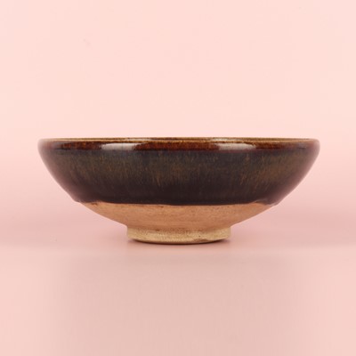 Lot 34 - A fine Chinese Henan russet-splashed black-glazed bowl, Song dynasty