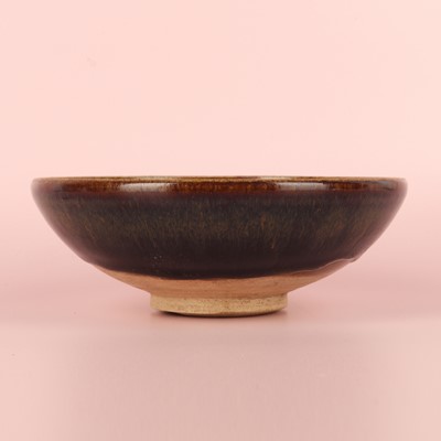 Lot 34 - A fine Chinese Henan russet-splashed black-glazed bowl, Song dynasty