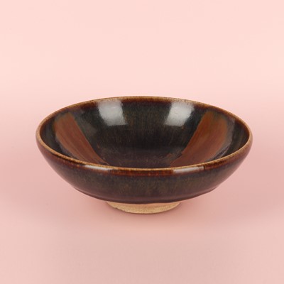 Lot 34 - A fine Chinese Henan russet-splashed black-glazed bowl, Song dynasty