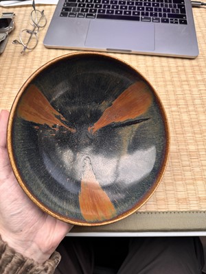 Lot 34 - A fine Chinese Henan russet-splashed black-glazed bowl, Song dynasty