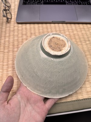 Lot 16 - A Chinese Qingbai 'peony' carved bowl, Southern Song dynasty