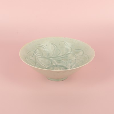 Lot 16 - A Chinese Qingbai 'peony' carved bowl, Southern Song dynasty