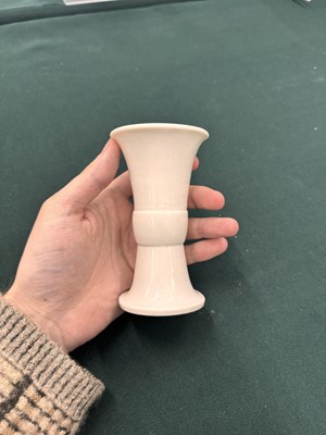 Lot 18 - A small rare Chinese Dehua beaker vase, Ming - Qing dynasty