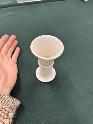 Lot 18 - A small rare Chinese Dehua beaker vase, Ming - Qing dynasty