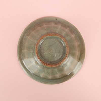 Lot 2 - A Chinese Longquan celadon 'twin fish' moulded dish, Song dynasty