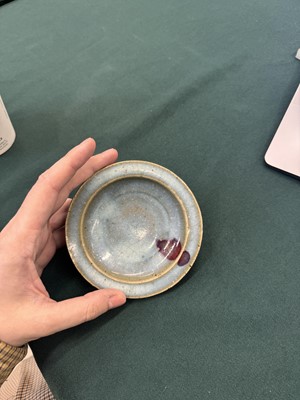Lot 471 - A small Chinese Jun purple-splashed dish, Jin - Yuan dynasty