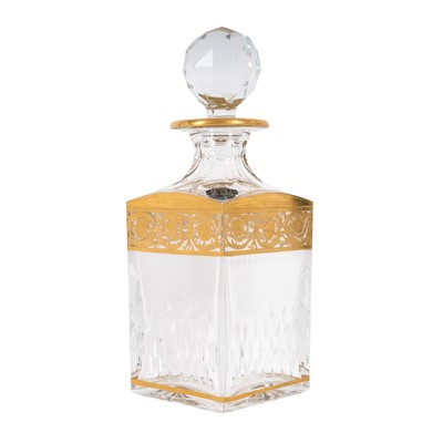 Lot 442 - A Saint-Louis gilded thistle pattern decanter and stopper