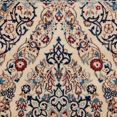 Lot 19 - A fine part silk Nain runner, central Persia