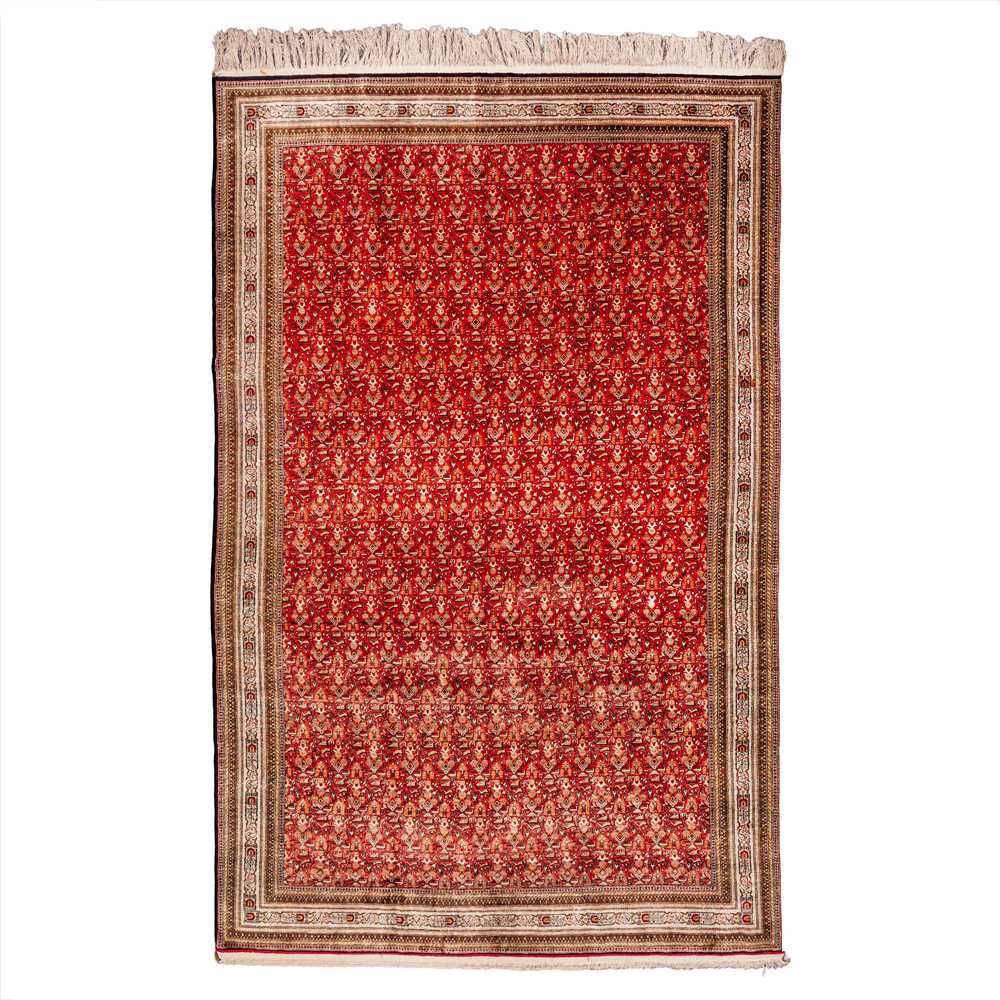 Lot 76 - An extremely fine silk Qum carpet, central Persia