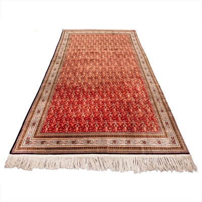 Lot 76 - An extremely fine silk Qum carpet, central Persia