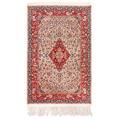 Lot 88 - A very fine part silk Qum rug, central Persia