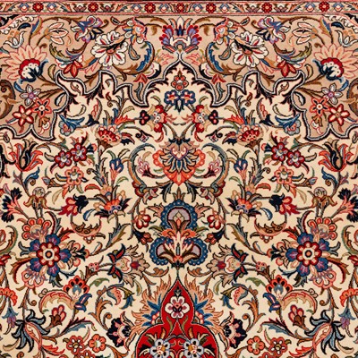 Lot 88 - A very fine part silk Qum rug, central Persia