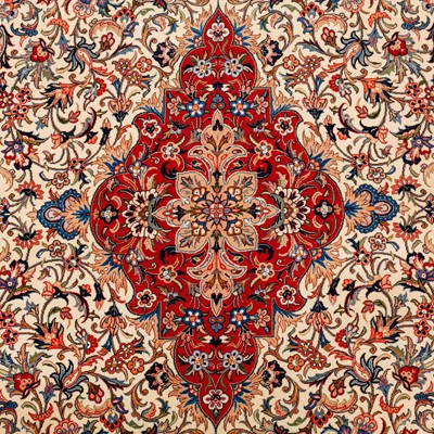 Lot 88 - A very fine part silk Qum rug, central Persia